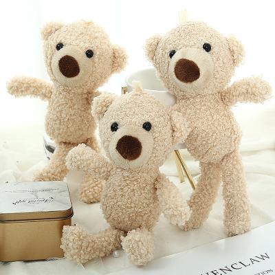 China Toy Gifts Wholesale Promotional Gifts 20cm Teddy Bear Plush Kid Toy Key Tiny Doll Bag Clothing Chain Ornament for sale