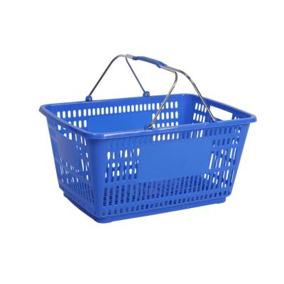 China Supermaerket Shopping Free Sample Plastic Small Metal Handle Supermarket Shopping Carry Basket for sale