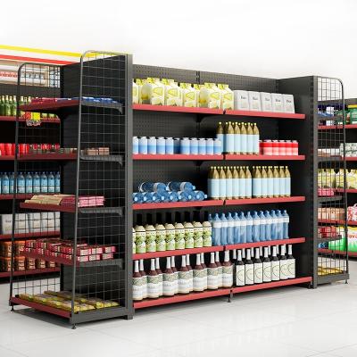 China Double Sided Display Shelves For Retail Stores Supermarket Shopping Shelves Grocery Shelf for sale