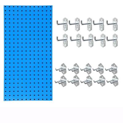 China Eco-friendly F Set Pegboard Wall Mount Tools Rack Garage Hardware Wall Tool Display Metal Pegboard for sale