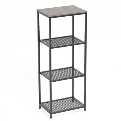 China CLASSIC Wire Mesh Metal With Rustic Storage Living Room Furniture Living Room Storage Shelf Black In MDF Paint for sale