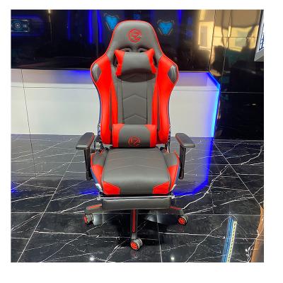 China Red Black Leather Gaming Chair Office Game Table Spinning Chair And Gaming Chair Set With Small Back Rest for sale