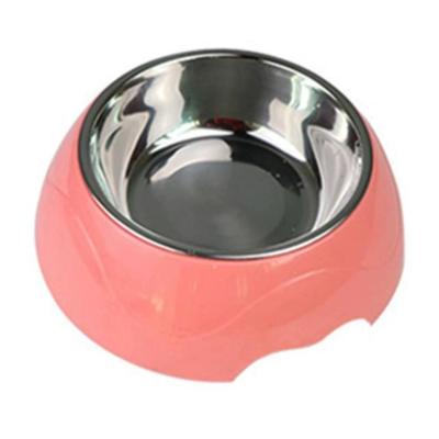 China Wholesale Silver Pink Folding Serving Stainless Steel Silicone Suction Cup Wall Auto Pet Double Bowl Automatic Paper Dish For Tacos for sale