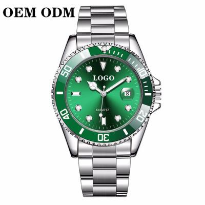 China OEM ODM 4053 Custom Logo Free Date Men's Stainless Steel Automatic Cases Watch With Calendar Sports Watch Luxury Male Quartz Clock for sale