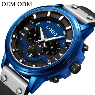 China DIVER OEM ODM Megir 2080 Casual Luminous Watches Men Wrist Quartz Wristwatches Waterproof Leather Man Watch Relogio Masculino for sale