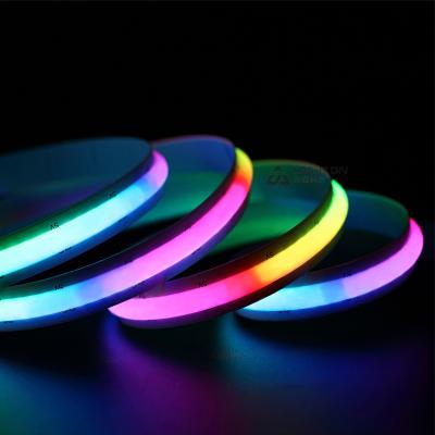 China Theme Park Dreaming Cuttable Pixel 10mm FPC 5VDC 240LEDs RGB Programmable COB Led Strip Lights for sale