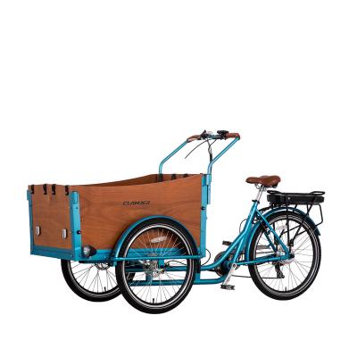 China To take the children& pets front loading family cargo bike three wheel bicycle 250W electric cargo tricycle for sale for sale