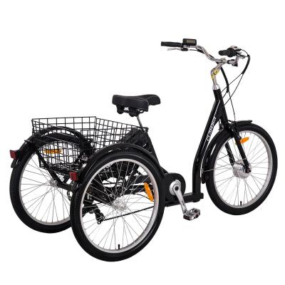 China Steel Rear Basket Three Wheel Cheap Adult Electric Tricycle for sale