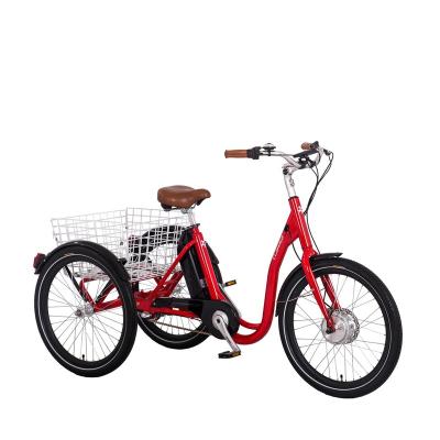 China Front Steel Electric Motor Trike 250W Adult Tricycle With Rear Basket for sale