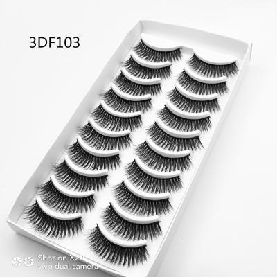 China Natural Soft Factory Price Cheap Private Label 10 Pairs Faux Mink False Eyelashes 5D Set for sale