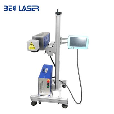 China Good quality 3D 100w air cooled CO2 laser marking machine for mask packing brand production date flying type 30w 60w for sale