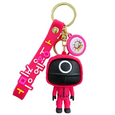 China 2021 teleplay game squid game key chain squid game goods product lanyards juego De squid key chain korean game rubber squid for sale