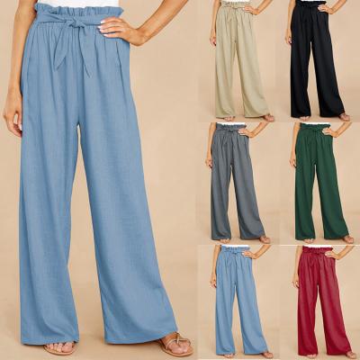 China Anti-wrinkle drop plazo pants for women loose leg pants women wide leg pants plus size women for sale