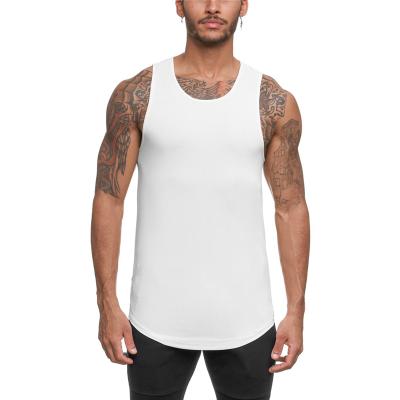 China Anti-pilling Cotton White Mens Tank Top Travel Vest Gym Breathable Lightweight Sleeveless Tank Top for sale