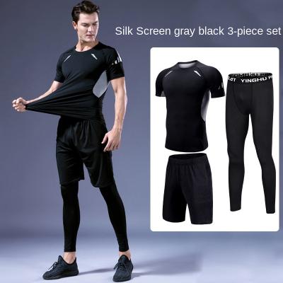 China Breathable Unbranded Mens Fitness Clothing Gym Active Fitness Sport Wear Mens Winter Thickened Fleece Striping 3 Piece Jogger Set for sale