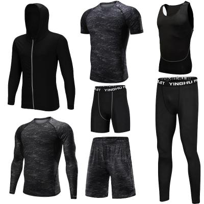 China Wholesale Best Quality Fitness Set Gym Workout Suit Men Breathable Active Sportswear Sports Wear 7 Pieces Workout Gym Clothes For Men for sale