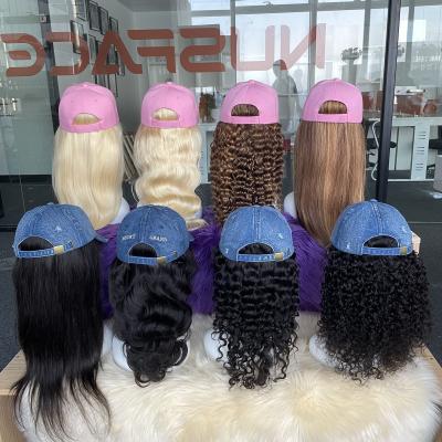 China Wholesale Original Pure Natural Fashionable Virgin Wig Cap Baseball Cap Hairstyle Brazilian Hair Wigs With Caps for sale