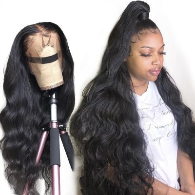 China Virgin Remy Hair Extension Hair Wigs Lace Front Body 1B# Color Wave 13*4 Pre Plucked Baby Hair Unprocessed Virgin Hair line nusface for sale