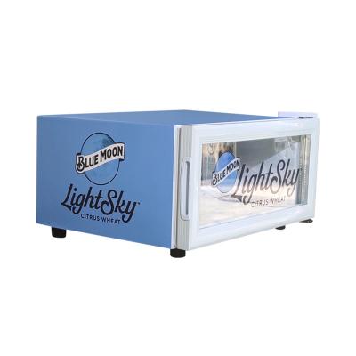 China Single-Temperature 25L Worktop Display Beverage Cooler Refrigeration Equipment With Single Glass Door for sale