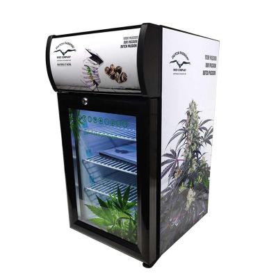 China 21l Single-temperature Single-temperature Top Lamp Commercial Refrigerator Door Glass Countertop Display Refrigeration Hardware for sale