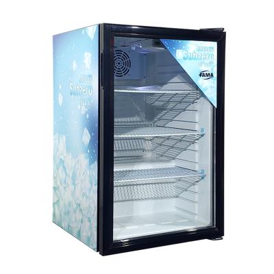 China Single-temperature 130L Beverage Cooler Display Direct Cooling Upright Refrigeration Equipment With Glass Door for sale