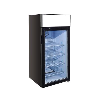 China New 106L Single-Temperature Upright Glass Display Beverage Cooler Door Refrigerator For Drinks for sale