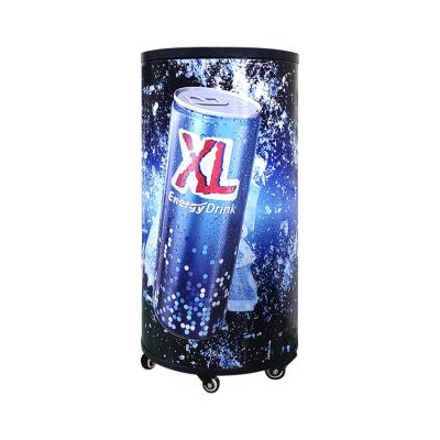 China American Popular Single-temperature 65L Round Can Cooler Fridge Beverage Barrel Fridge for sale