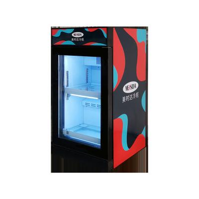 China Single-temperature 62L Mini Door Bar Fridge Beverage Glass Display Display Cooler for sale