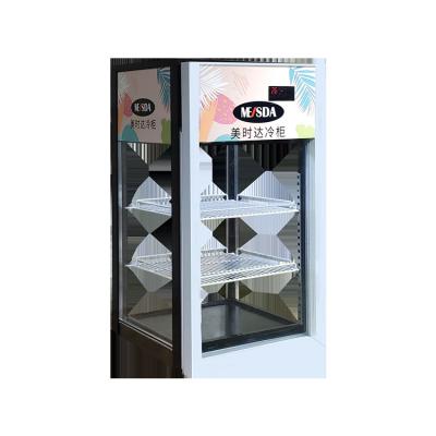 China 68L Single-temperature Customized Countertop 4 Sides Glass Door Display Fridge For Supermarket for sale