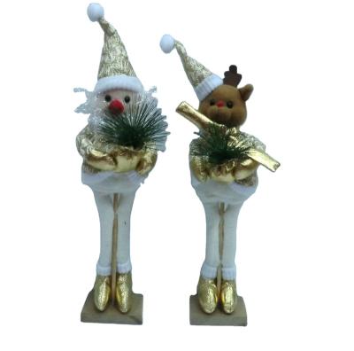 China Christmas Decoration Supplies Christmas 42cm Standing Santa And Deer Light For Christmas Decoration for sale