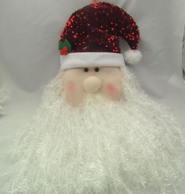 China Christmas Decoration Supplies Christmas Toys Santa_Claus Head Shining Hat For Christmas Tree Decoration for sale