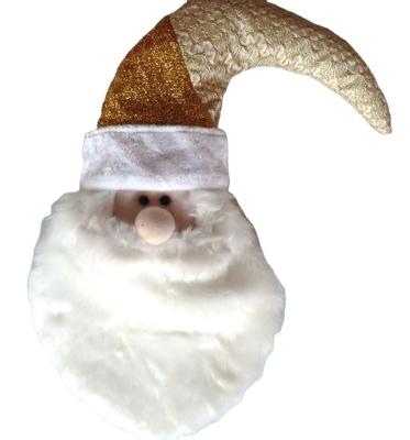 China Christmas Decoration Supplies Product Head 75cm Santa Claus Christmas Cloth Mixed Curved Hat Beards Both By Color And Plush For Christmas Gift Decoration for sale