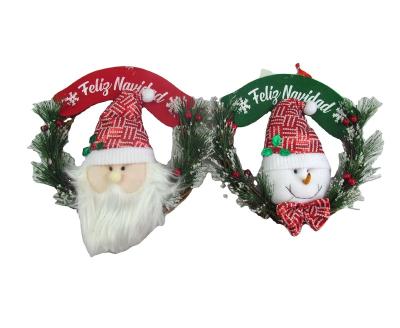 China Beautiful Christmas Multi Shaped Christmas Wreath with Santa Claus Snowman Deer and Cookie Man for sale