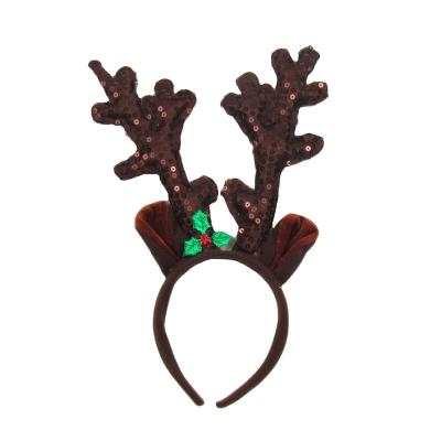 China Cute Christmas Cartoon Cloth Headband Party Decoration Big Deer Xmas Ornament Christmast Horn Elf Hairpin Leg Hairpin for sale