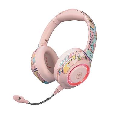 China 2022 New Earphone Game GLY-D3 Foldable Headphones With Detachable Microphone Colorful Atmosphere Headset With Breathing Lights for sale