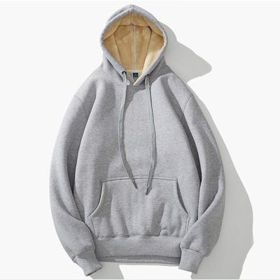 China Wholesale Breathable OEM Winter Hip Hop Single Sweater Plus Size Thick Velvet Faux Lambswool Fleece Hoodie for sale