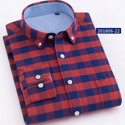 China Wholesale Oversized Mens Breathable Cotton Flannel Button Up Long Plaid Shirt For Man for sale