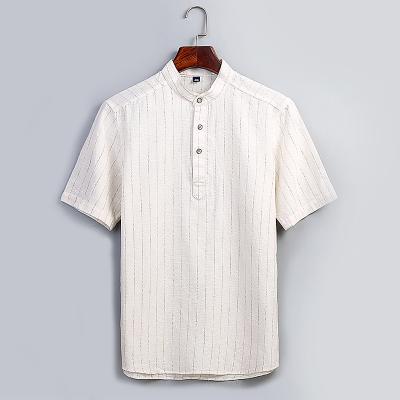 China 2020 Summer Casual Men's Knitted White Half Sleeve Shirts for sale