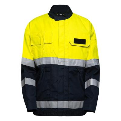 China New Design Cotton Twill Custom Industrial High Visibility Reflective Men's Work Hi Strength Work Jacket for sale