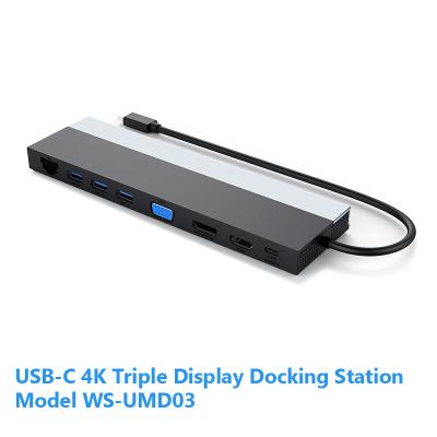 China 4K Triple Display USB-C Dock Station Supporting 100W Power Supply WS-UMD03 for sale