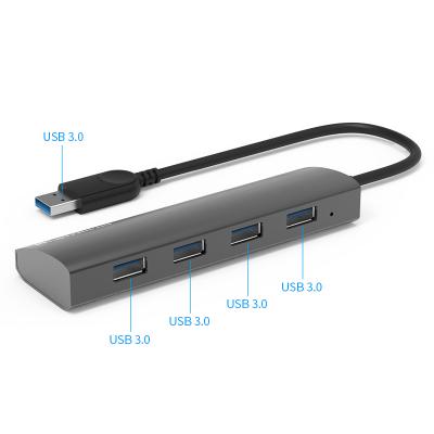 China Data Transfer Winstars 4-Port USB3.0 Small Size Aluminum Hub for sale