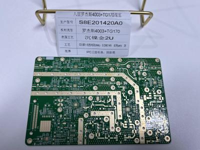 Κίνα 1.6mm Rogers Circuit Board 8 στρώσεις R4003+FR4 TG170 IPC3 Αντίσταση μείγματος και VIPPO προς πώληση