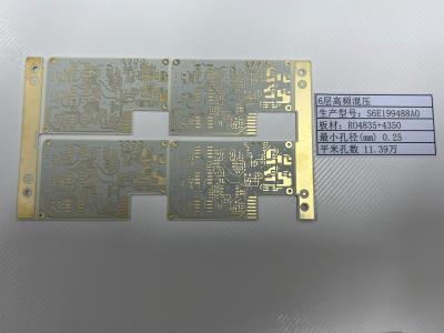 China 100% Teste elétrico Rogers PCB Board com acabamento dourado 6 camadas RO4835+4350 mistura à venda