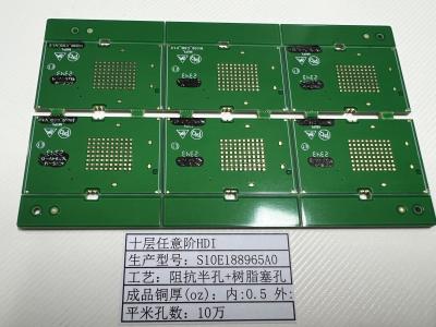 중국 흰색/검은색/노란색 실크스크린 HDI PCB 임피던스 제어 FR-4 3mil Min. 원형 반지 판매용