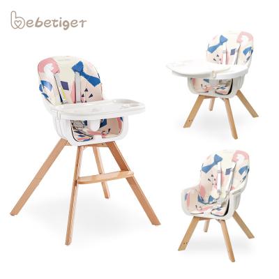 China High Solid Wood Referee Chair Baby Child Solid Wood Feeding Chair Dining Chair With Tray for sale