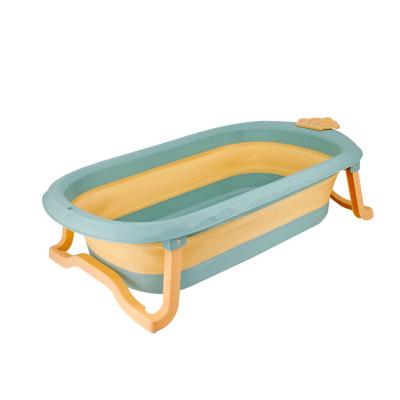 China Newborn Plastic Toddler Plastic Foldable Children Item PP+TPE Foldable Baby Tub Set for sale