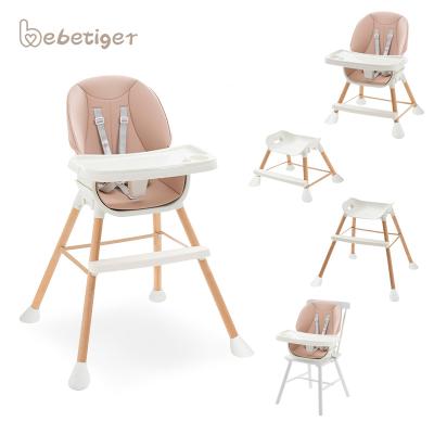 China 2022 Adjustable Kids Baby Umpire Chair Solid Wood Wooden Baby Dining Feeding Chair for sale