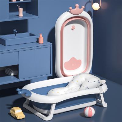 China 2022 Eco-friendly PP+TPE Folding Baby Bathtub Child Size Portable Bathtub Set Baby Folding Plastic Bathtub for sale