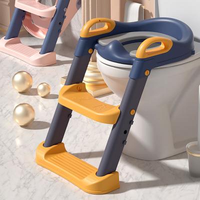 China 2022 New Children Plastic Portable Toilet Seat Online Shopping Baby Toilet Potty Training With Adjustable Ladder for sale