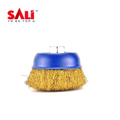 China SALI 65mm Nut M14x2.0 Thread Cleaning Cup Brush Wire Cup Brass Brush à venda